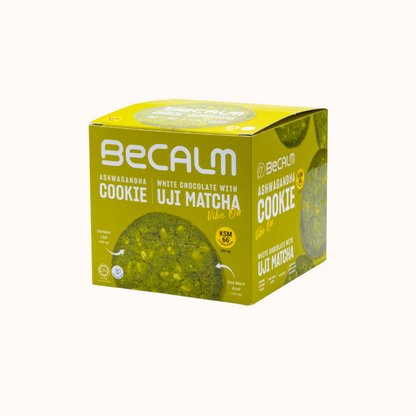 Becalm Ashwagandha Cookie - White Chocolate with Uji Matcha - Vibe On, 10.58 oz (300 gm)