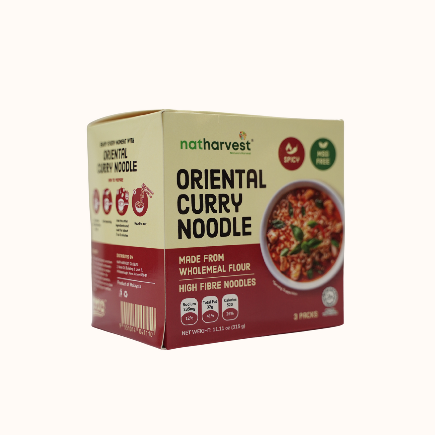 Oriental Curry Noodle (3pcs pack), 11.11 oz (315 gm)