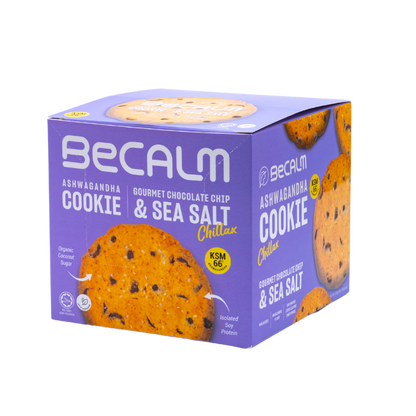 Becalm Ashwagandha Cookie - Gourment Chocolate Chip with Sea Salt - Chillax, 10.58 oz (300 gm)